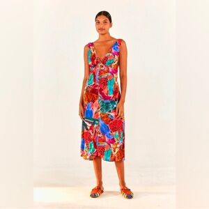 Farm Rio Animal Collage MIDI Dress